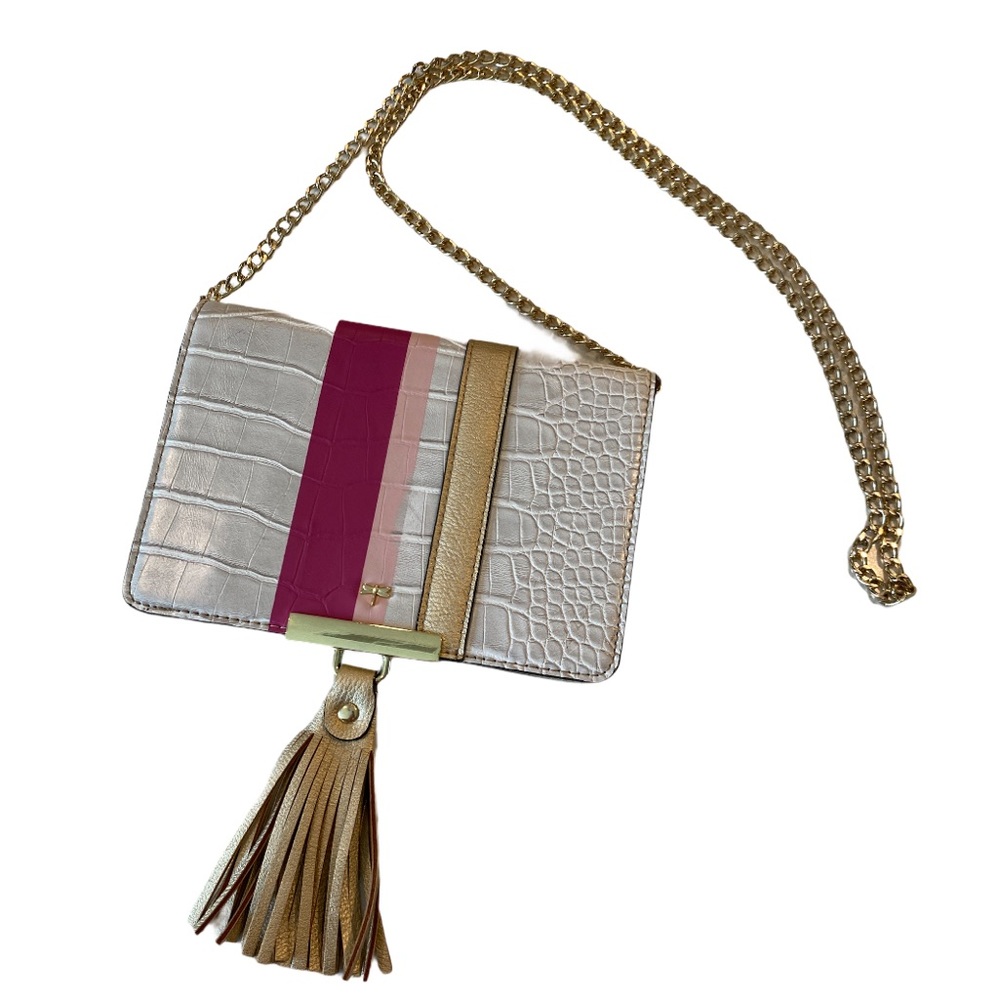 Kate Landry Crossbody Clutch Gold Chain Strap